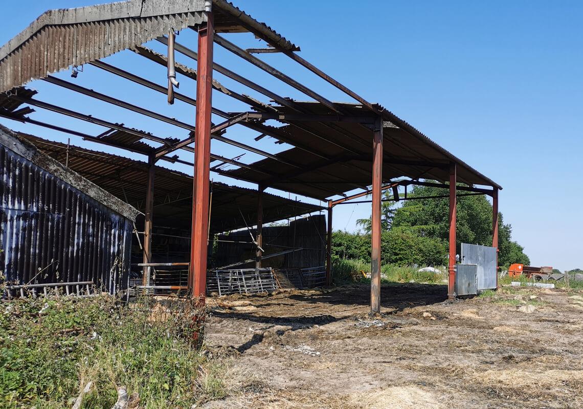 Burnt farm storage 